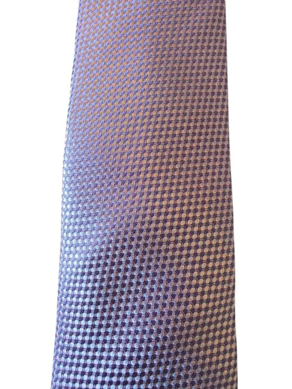 Tattersall London 100% Silk Tie Lavender Purple Geometric Woven Handmade